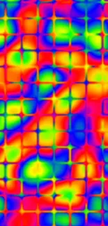 A vibrant and colorful abstract pattern featuring rainbow hues.