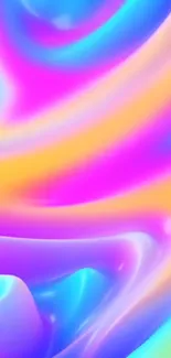 Vibrant abstract wallpaper with neon swirl.