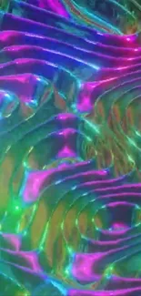 Vibrant abstract wallpaper with colorful wavy patterns.