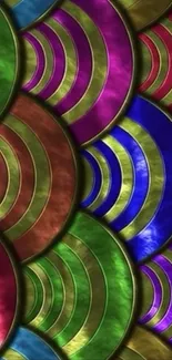 Abstract colorful wave pattern wallpaper with vibrant hues.