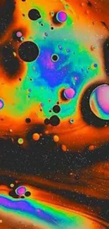 Vibrant abstract cosmic mobile wallpaper with colorful gradients and space theme.