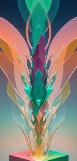 Vibrant abstract digital art with colorful, futuristic design for mobile wallpaper.