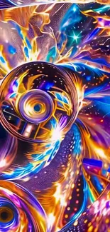 Vibrant abstract digital art wallpaper with dynamic colors.