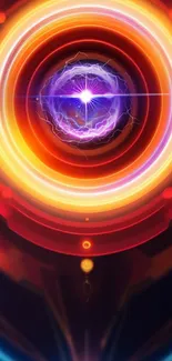 Vibrant abstract energy circle wallpaper with dynamic colors