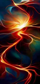 Vibrant abstract energy wallpaper with fiery hues.