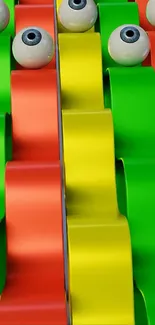 Colorful abstract wallpaper with eyeballs.