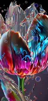 Colorful abstract flower wallpaper design.