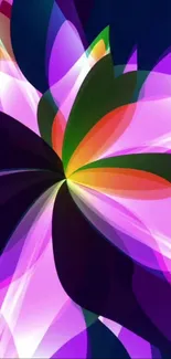 Vibrant abstract floral pattern with swirling colors on mobile wallpaper.