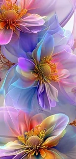 Vibrant abstract floral wallpaper for phones.