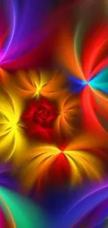 Vibrant abstract floral mobile wallpaper.