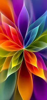 Colorful abstract flower design wallpaper with vibrant hues.