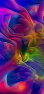 Vibrant abstract fluid art wallpaper with dynamic color blend.