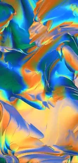 Vibrant abstract fluid art with colorful blend