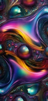 Vibrant abstract wallpaper with liquid art design.