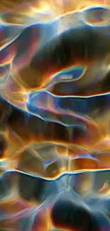 Vibrant abstract fluid design with colorful flowing patterns for mobile wallpaper.