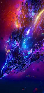 Vibrant abstract galaxy art wallpaper with vivid colors.