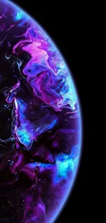 Abstract purple and blue galaxy design wallpaper.