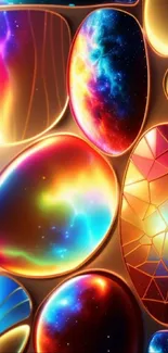 Colorful abstract galaxy gem design wallpaper.