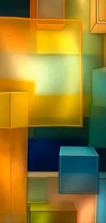 Vibrant abstract geometric design with colorful rectangles.