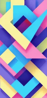 Colorful abstract geometric wallpaper for mobile with vibrant patterns.