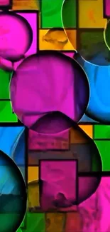 Vibrant abstract geometric circles with bright colors