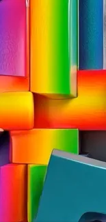 Colorful abstract geometric design wallpaper with vibrant hues.