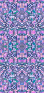 Vibrant abstract geometric wallpaper with purple and blue patterns.