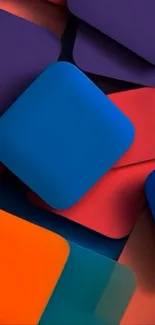 Vibrant and colorful geometric shape wallpaper.