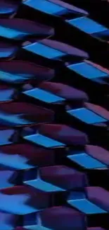 Abstract geometric wallpaper in blue and purple tones.