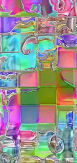 Vibrant abstract wallpaper with colorful glass texture.