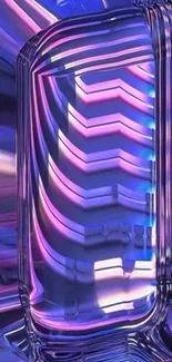 Abstract glass reflections in vibrant purple and blue hues.