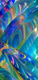 Colorful abstract glass wave design with vibrant hues.