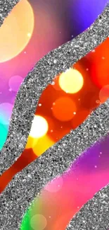 Colorful abstract wallpaper with glitter and bokeh lights.