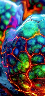 Colorful abstract globe artwork with vibrant textures