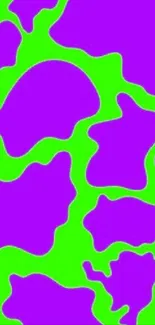 Vibrant green and purple abstract wallpaper.