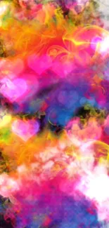 Vibrant abstract heart wallpaper with pink swirls.