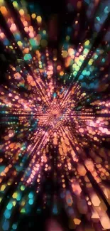 Abstract wallpaper with vibrant colored light burst
