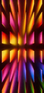 Vibrant abstract wallpaper with colorful light streaks in dynamic hues.
