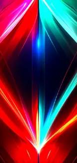 Vibrant abstract wallpaper with red and blue dynamic light streaks.