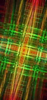 Vibrant abstract light pattern wallpaper with colorful intersecting lines.