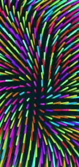 Colorful abstract lines create a dynamic mobile wallpaper.
