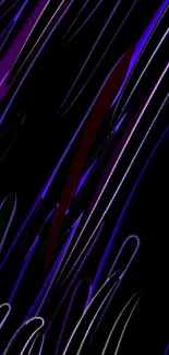 Vibrant abstract lines in purple hues on a dark background wallpaper.