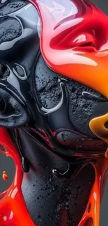 Vibrant abstract liquid art wallpaper with bold colors and dynamic design.