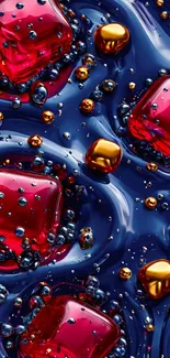 Abstract liquid design with vibrant colors and dynamic shapes.