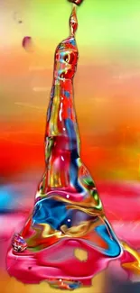 Vibrant abstract liquid art with colorful swirls.