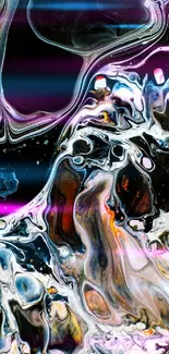 Vibrant abstract wallpaper with colorful liquid swirls.