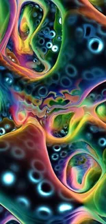Vibrant abstract wallpaper with fluid patterns and bold colors.