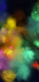 Vibrant abstract wallpaper with colorful smoke design for mobile background.