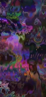 Vibrant abstract mobile phone wallpaper with colorful fluid shapes.