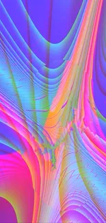 Abstract neon colorful swirls vibrant wallpaper